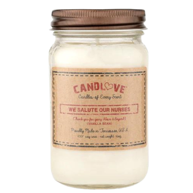 Vanilla Scented Jar Candle with Glass Holder