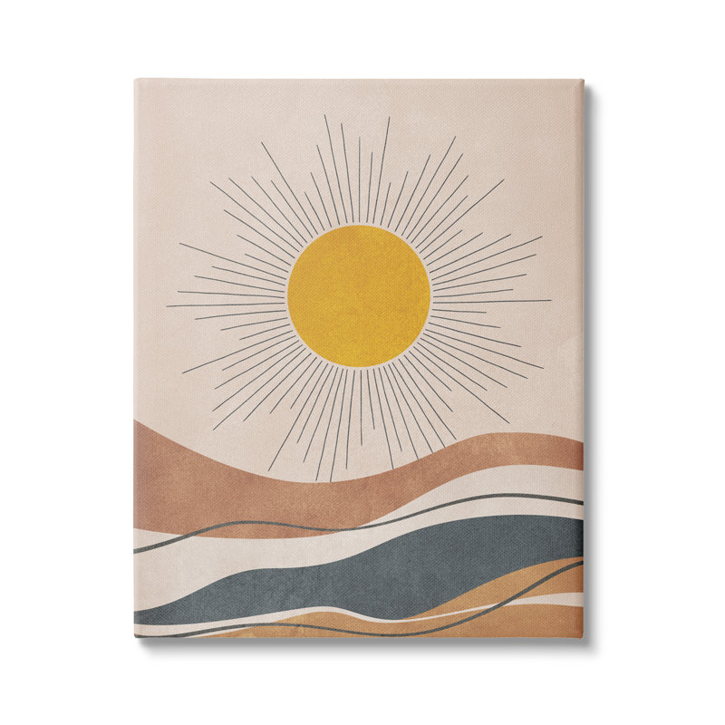 «Abstract Sun Shining Desert Brown Lines» par JJ Design House LLC - impression, H 48 po x l 36 po x P 1,5 po, Toile tendue