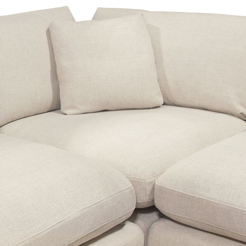 Arcadia Symmetrical L-Shaped Gray Fabric Sectional Sofa