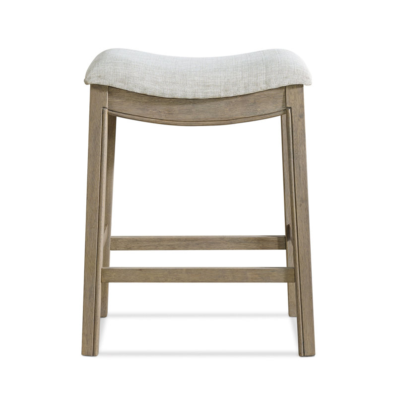  Parker Backless Saddle Kitchen Counter Stool, Reclaimed Oak, Grey, Gray/Oak