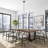 4-Light Billet Linear Chandelier with Fabric Shades-100090067
