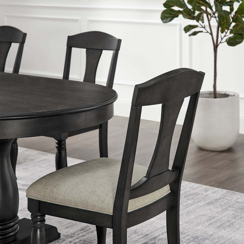 Ensemble de 2 chaises de salle à manger rembourrées Mid-Century, Chêne foncé