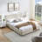 Queen size cushioned bed with four drawers-1106953041