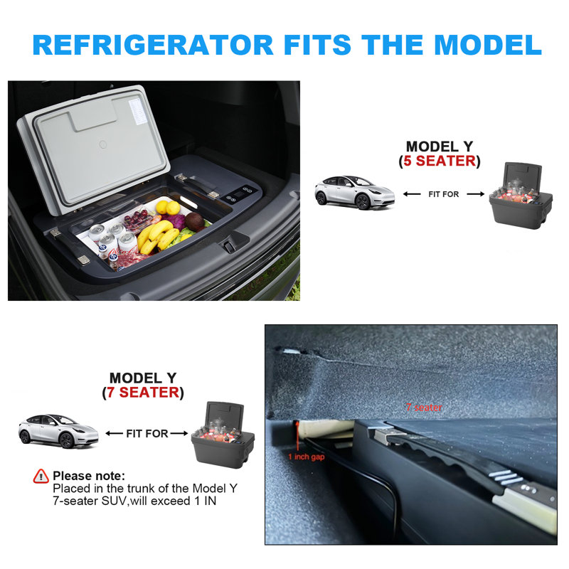 Chery 35Qt Black Portable Car Cooler with Smart App Control