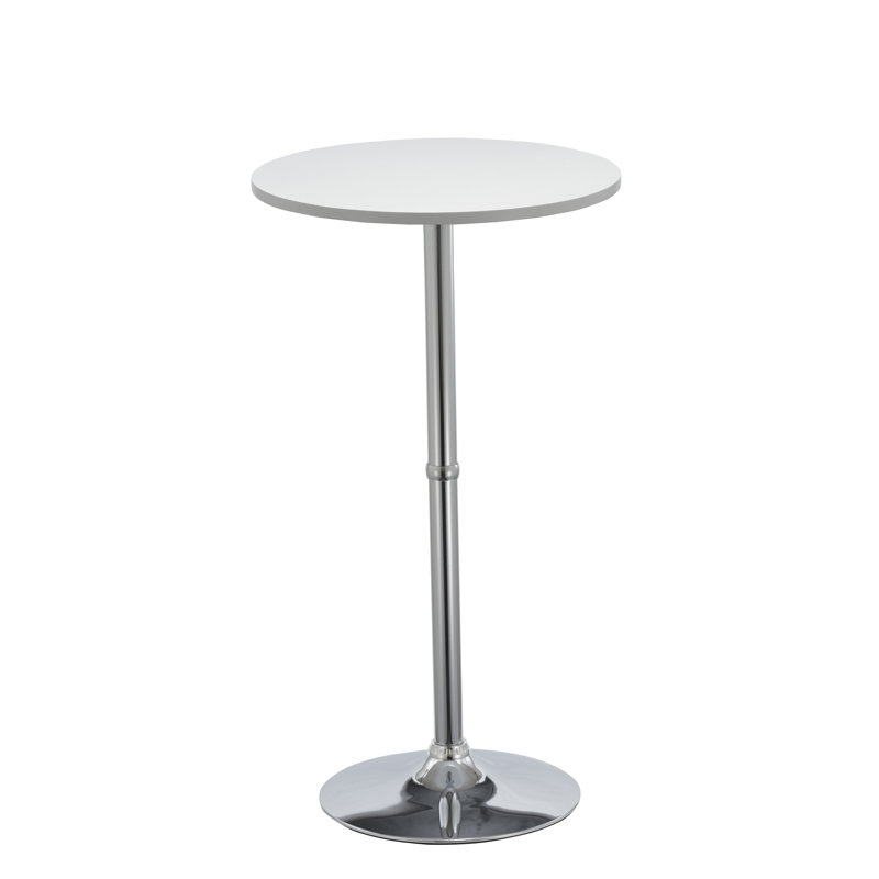 Latonya Round Metal Base Dining Table, White