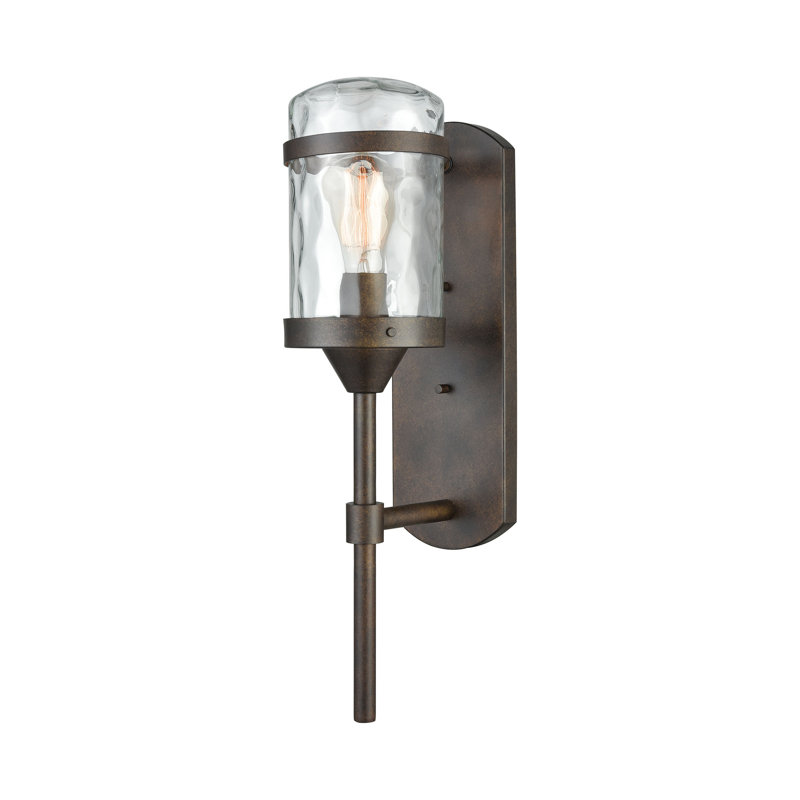Applique murale d'extérieur 1 lumière Torch 21 po de hauteur - Bronze noisette