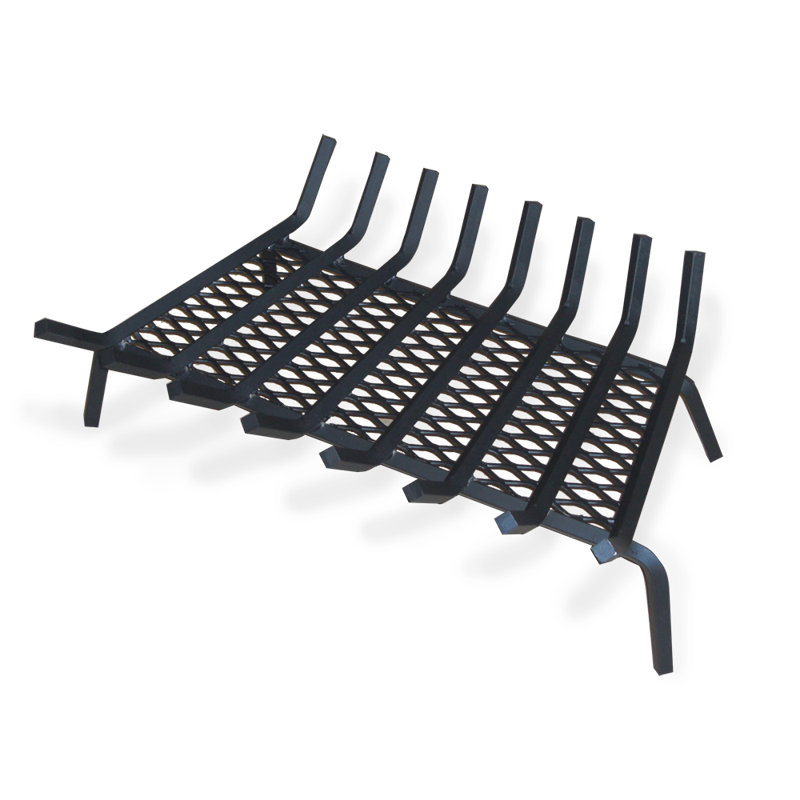 Bulah Steel Fireplace Grate, 9" H x 24" W x 17" D