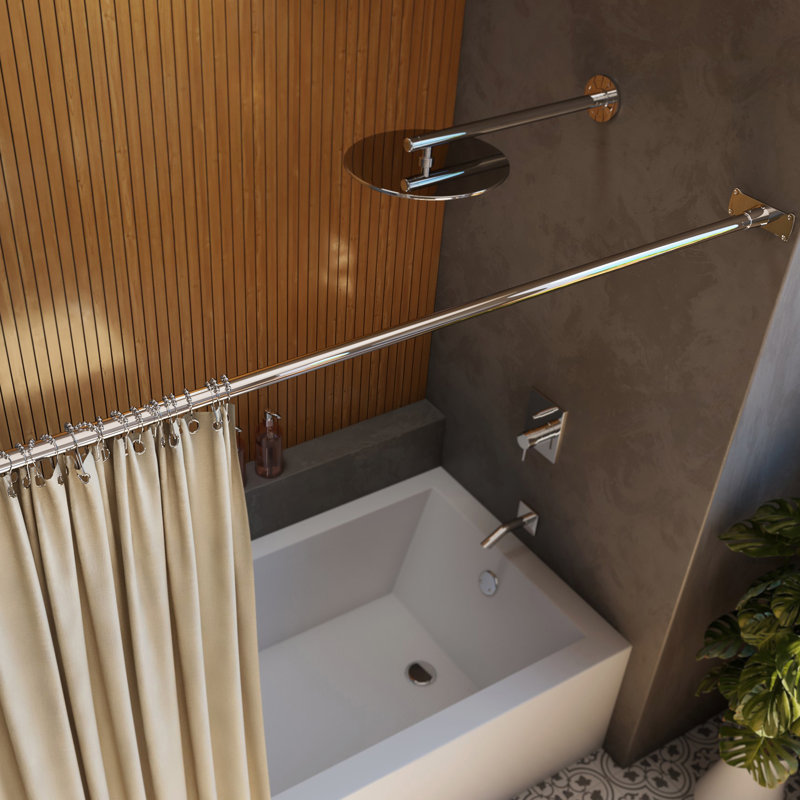 Tringle de douche droite simple DreamLine Linea 1-3 / 4 po x 60 po, chrome, Chrome