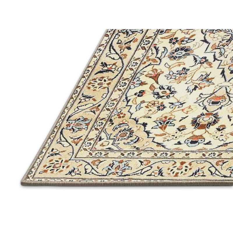 Tapis décoratif oriental beige/noir adeël, Rectangle 5 pi x 8 pi