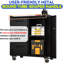 Armoire à outils en métal - H 33,72 po noir / gris pour le garage, le bureau, le rangement à domicile avec roues et verrouillable-2050356253