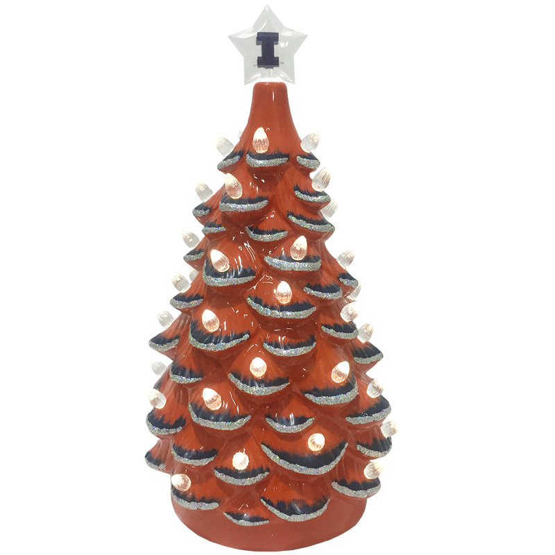 Arbre en céramique NCAA College Spirit, Fighting Illini de l'Illinois
