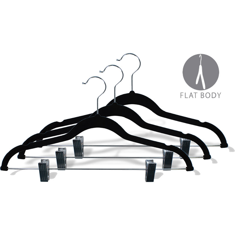 Cintre en velours noir Slimline