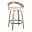 Tabouret de comptoir à hauteur fixe avec pivot en bois et similicuir élégant avec repose-pieds rond en métal - ensemble de 2
