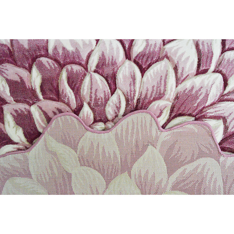 Tapis rose à motif de fleurs Ayalur, Nouveauté 6 pi 6 po