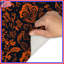 Tapis de bain orange à motif floral-1562935239