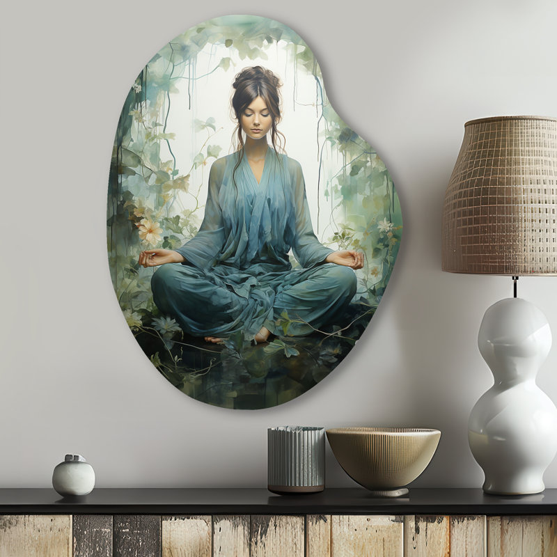 Eckles - Décoration murale en forme de yoga unique, sculpture murale asymétrique en métal, H 30 po x l 22 po x P 1 po