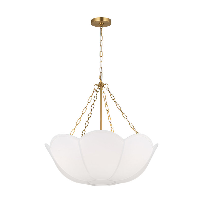 Stassi 4-Light Chandelier, Burnished Brass, 3 Lights, 23.75" H x 24" W x 24" D