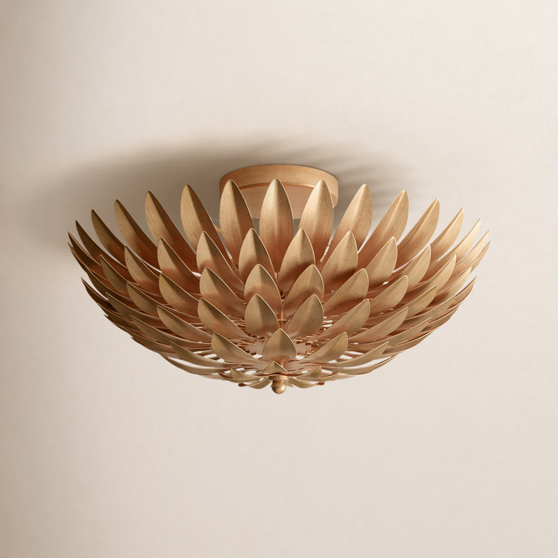 Margo Semi Flush Mount, Antique Gold
