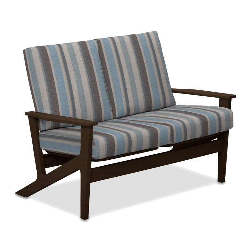Chrisa 51.5'' Wide Loveseat with Cushions, Glimpse Cloud, Textured Kona