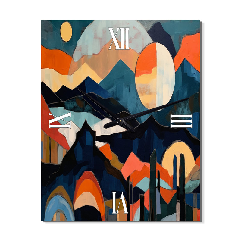 Jairee - Horloge murale Mid-Century abstraite, H 32 po x l 16 po x P 1 po