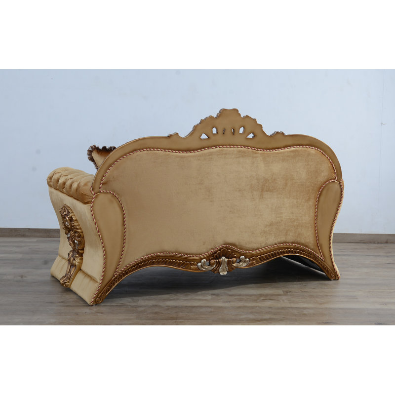 New Emperador II Loveseat, Light Brown Polyester Blend