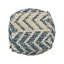 Pouf en laine et coton Alina, naturel et bleu (SEULEMENT UN OTTOMAN)