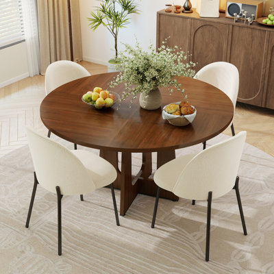 Ensemble de table de salle à manger de 47 pouces, plateau de table en panneau de fibres à densité moyenne avec pieds en fer croisés, chaises rembourrées Boucle avec pieds en métal noir, ensemble de salle à manger de cuisine moderne pour salle à manger, cuisine, appartement, restaurant, assemblage robuste et facile