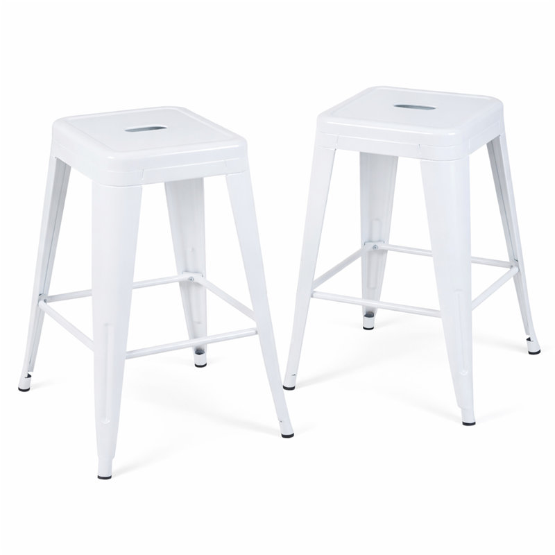 Tabouret à hauteur de comptoir 24 po, Blanc, Tabouret de comptoir (siège d’une hauteur de 24