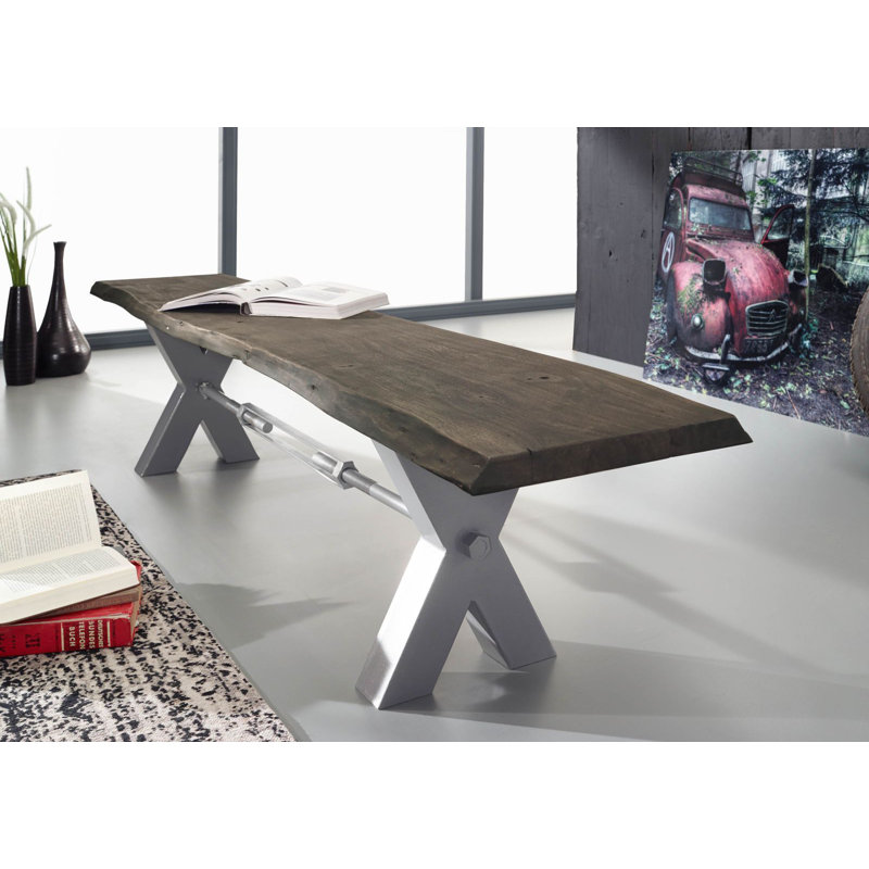 Iron Label Bench, H46 x W180 x D38cm, Grey