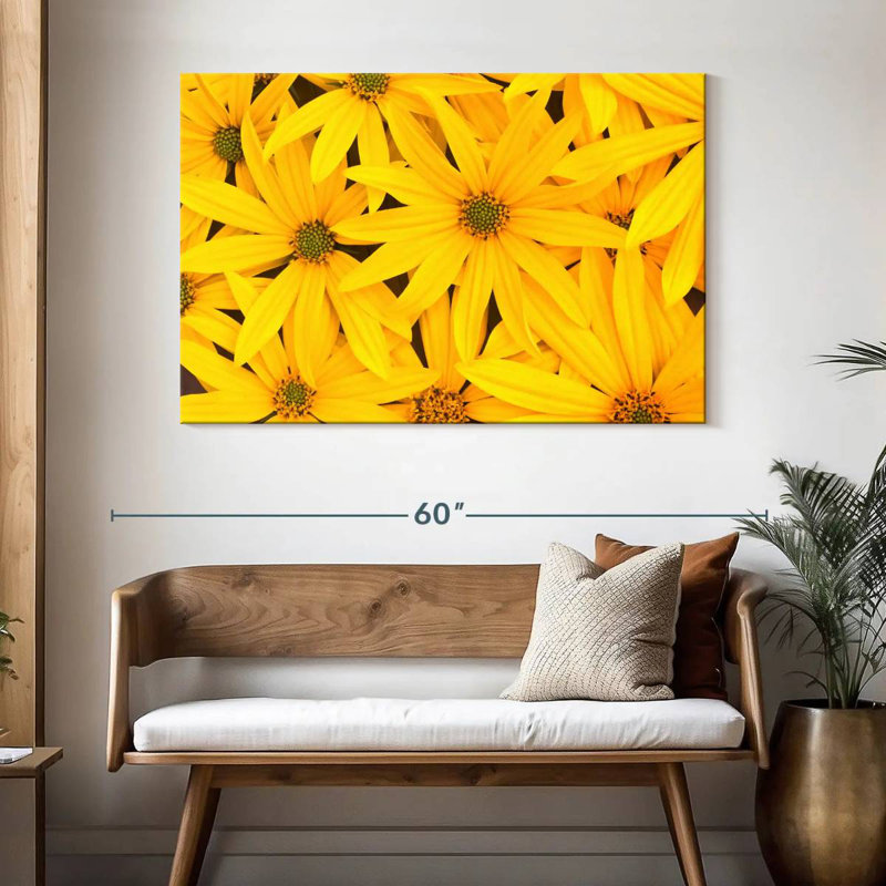 Fleurs jaune vif Harnek, H 32 po x l 48 po