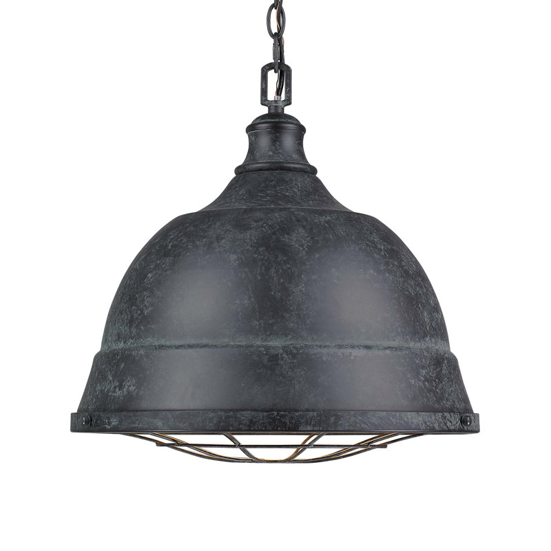 Luminaire suspendu en forme de dôme à 2 lumières Skye, Patine noire