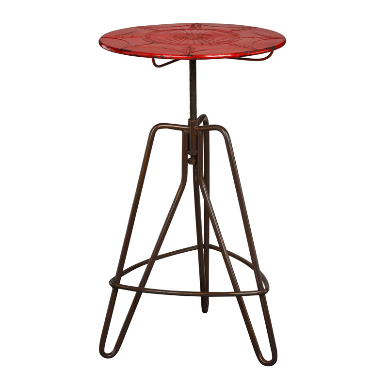 Craybrough Round Metal Dining Table, Red