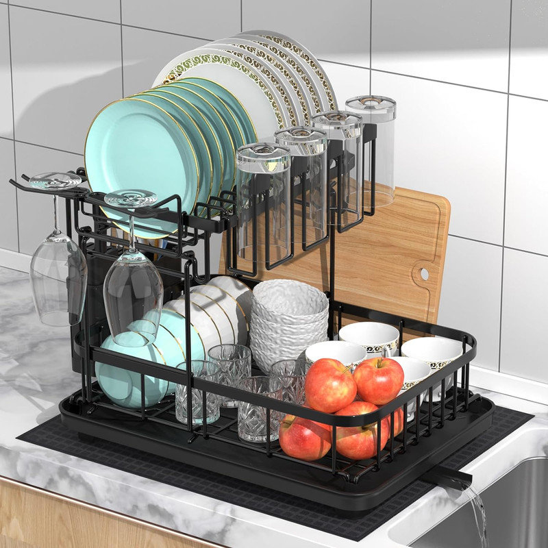 Dish Drying Rack,2-Tier Dish Racks for Kitchen Counter ASTER-FORM Corp