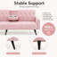Canapé-lit capitonné de 72 po en velours rose avec canapé-lit pour lit d'invité et canapé-lit 2 places avec garniture cloutée pour petit espace (rose)