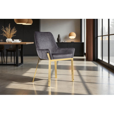     Ensemble de 2 fauteuils de salle à manger rembourrés capitonnés Pangea Home Hudson