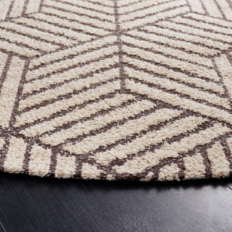 Kalea Hand Woven Performance Geometric Rug, Round 6'