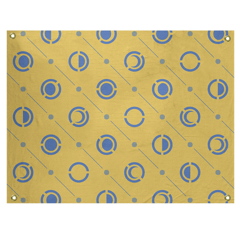Tapisserie, H 26 po x l 36 po, Jaune / Bleu ciel