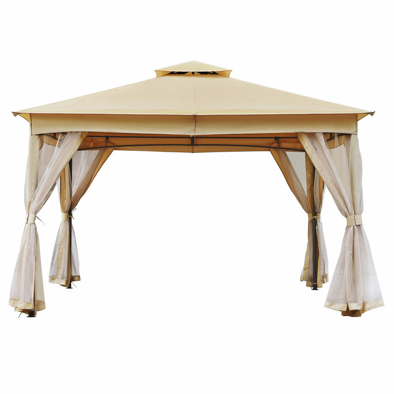 Tente d'extérieur avec double toit et moustiquaire, Beige
