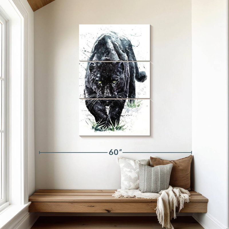 Brampt Fierce Black Panther, 45" H x 28" W