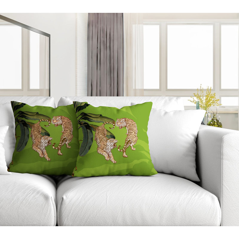 Housse et insert de coussin carré intérieur / extérieur , L 15 po x H 15 po, Chartreuse