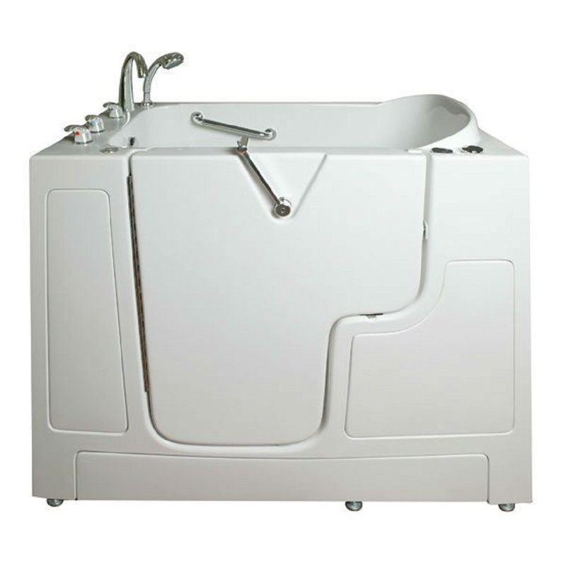 52'' x 30'' Walk-in Air Fiberglass Bathtub with Faucet, Left, White