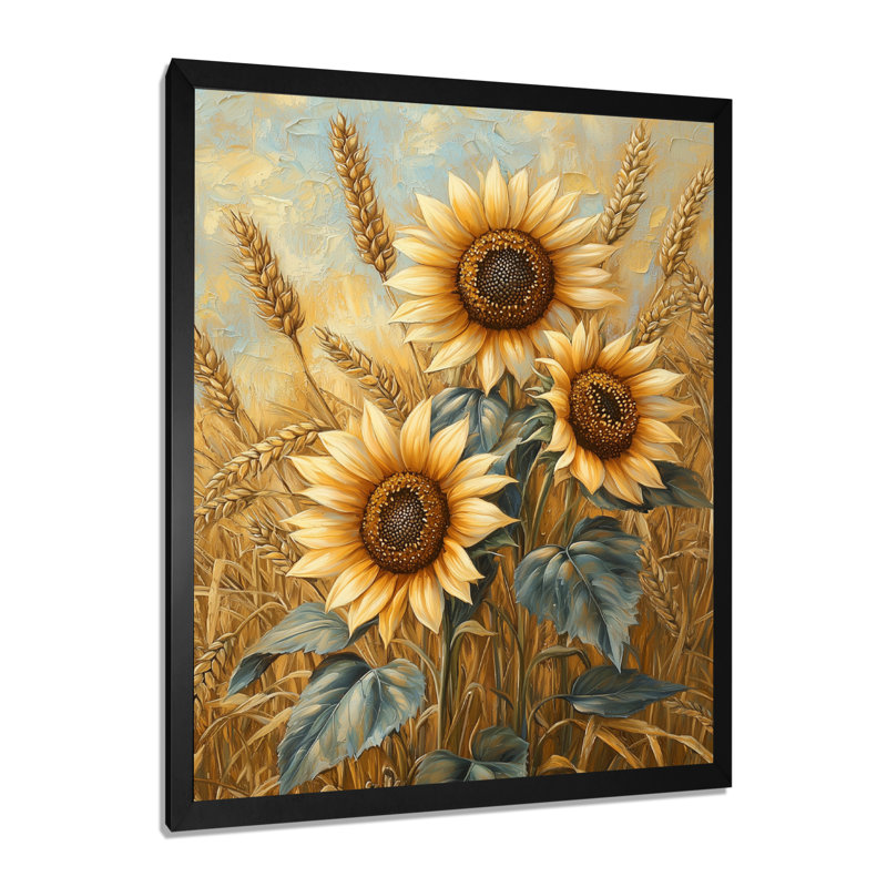 Dreven - Floral Canvas Wall Art, Noir, noir, noir, noir, H 20 po x l 12 po, Reproduction encadrée d'une seule photo