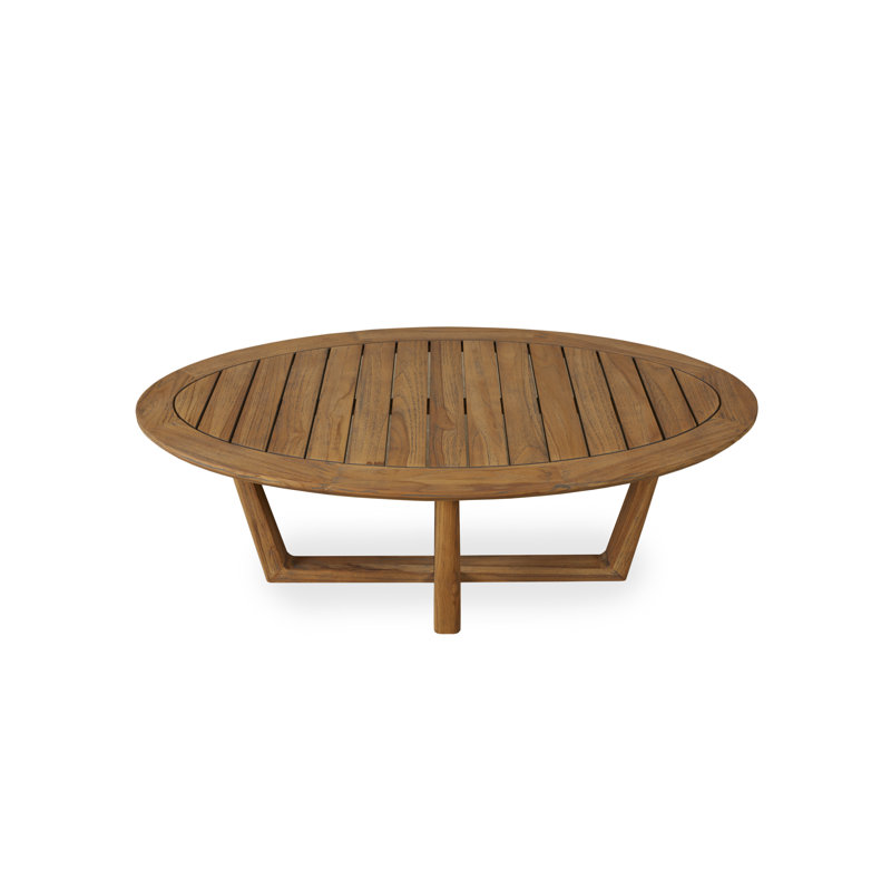 Teak Outdoor Oval Teak Dining Table, 18.25" H x 48" L x 24" D