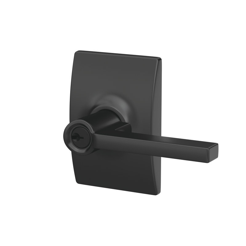 Latitude Keyed Door Lever, Matte Black, Yes