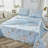 100% Egyptian Cotton Fitted Sheet Set,4pcs 800 Thread Count Luxury Bird and Watercolor Floral in Light Blue Bedding Set, For Bedroom Guest Room All Seasons-128817897-130896382