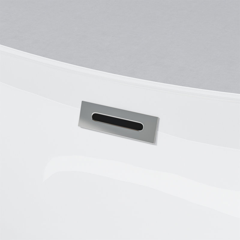 47" X 28" Freestanding Acrylic Bathtub, Acrylic Soaking Tubs, White Bathtub, Oval Shape Freestanding Bathtub With Chrome Overflow And Pop-Up Drain CUPC Certificate