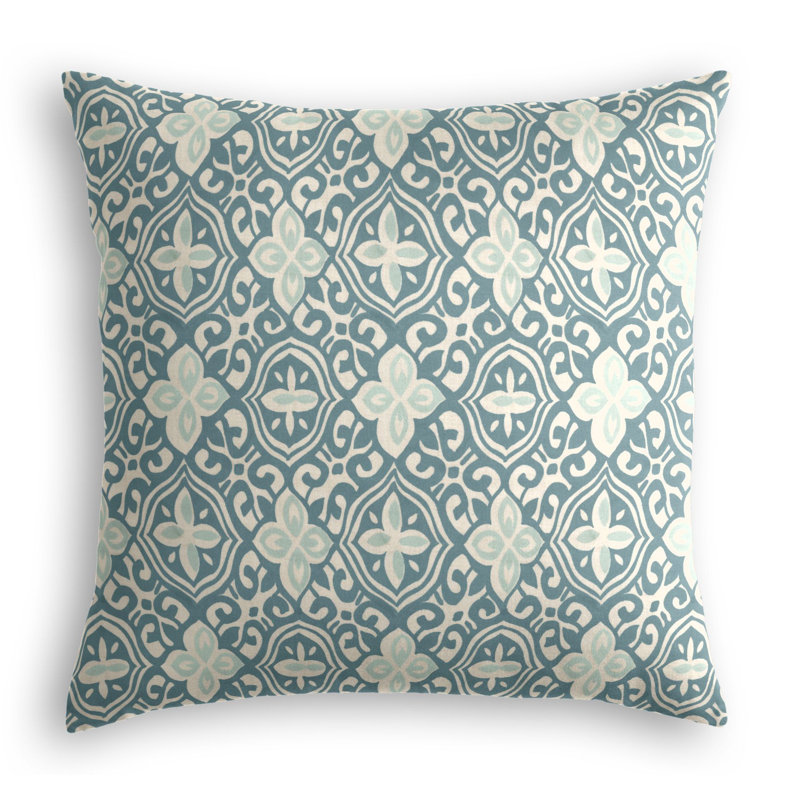 Less Is Moorish Damask Square Pillow Cover & Insert, 22" x 22", Harbor