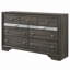 Commode 7 tiroirs Naima, finition grise-2083679991