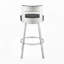 Tabouret de bar pivotant de 76 cm en acier inoxydable avec revêtement en similicuir