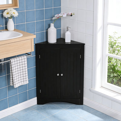 Armoire d'appoint de coin avec tablettes réglables Menei